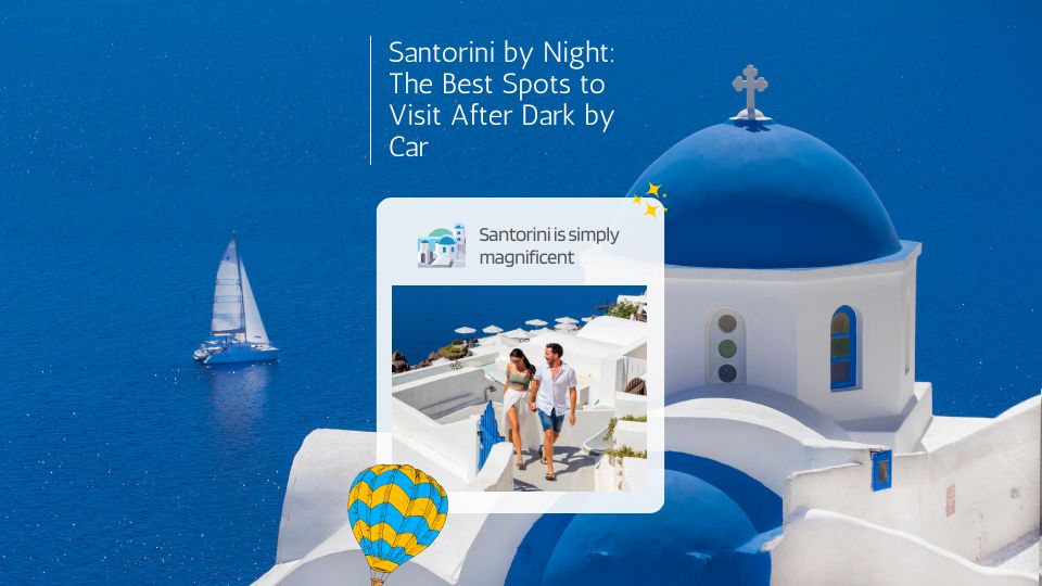 Santorini by night: panoramic view